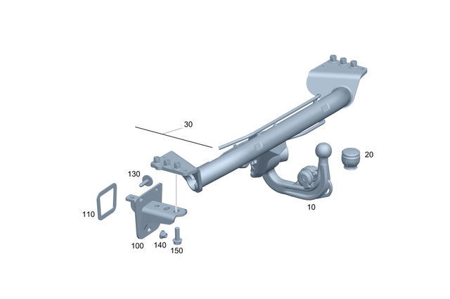 1773102000 - Trailer Coupling: Trailer Hitch for Mercedes-Benz: 180A, 180b, 220a, A220, GLA250, GLA35 AMG, GLA45 AMG Image image