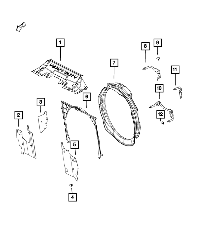 52014743AA - Cooling: Radiator Side Air Seal, Left for Mopar Image