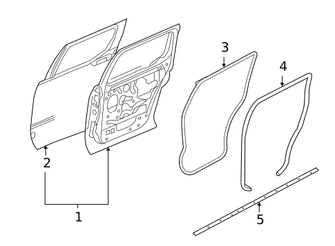 Door & Components for 2008 Ford Explorer Sport Trac #1