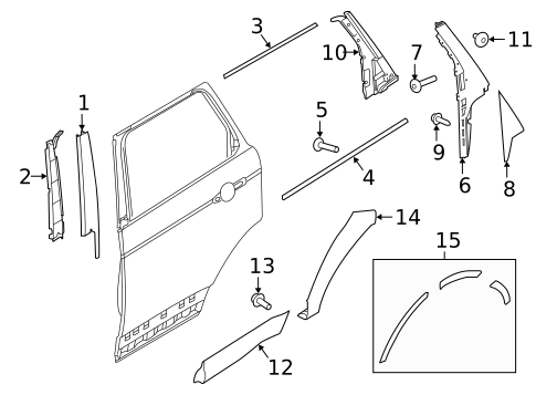 Exterior Trim - Rear Door for 2022 Land Rover Range Rover Sport #0