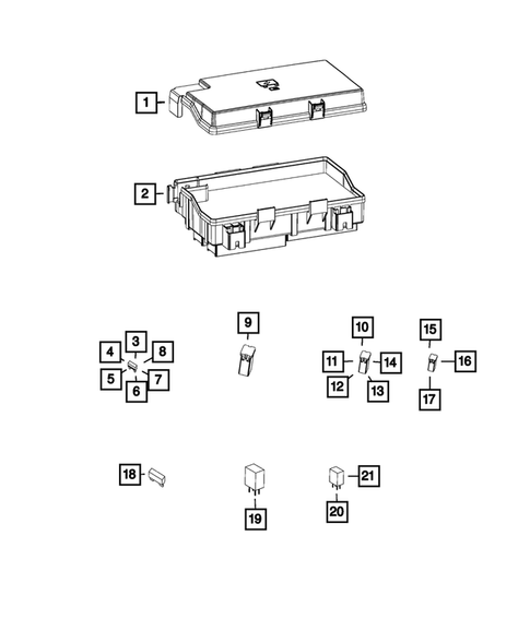 Power Distribution Center, Fuse Block, Junction Block, Relays and Fuses for 2015 Ram 1500 #0