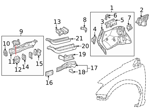 Structural Components & Rails for 2019 Toyota Sienna #0