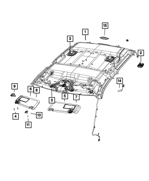 Headliners-Visors-Assist Straps for 2017 Ram 1500 #0