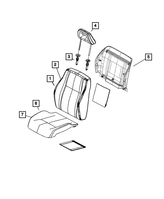 1TF81BD3AA - Interior Trim: Front Seat Back Cover, Right for Mopar Image