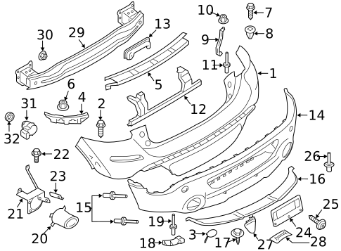 Bumper & Components - Rear for 2014 Mini Cooper Paceman #0