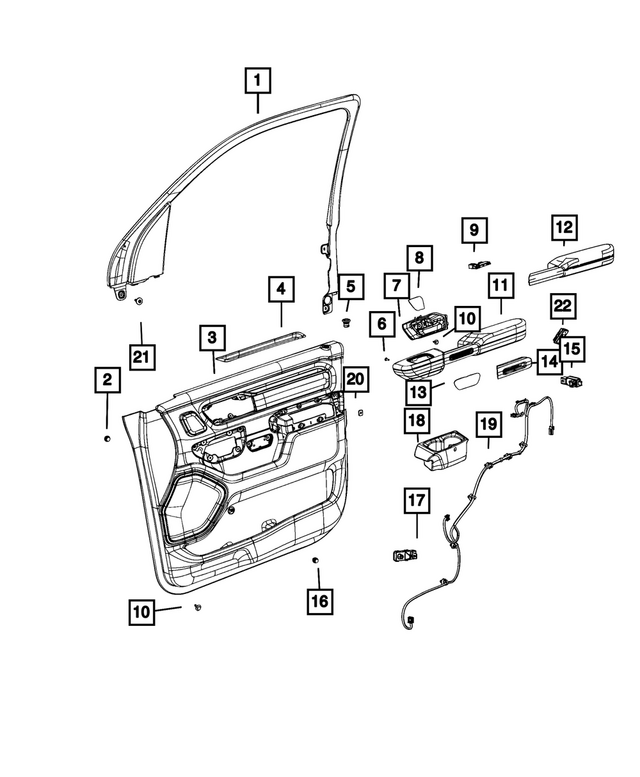 7KX37TX7AA - Interior Trim: Door Window Opening Molding, Left for Mopar Image