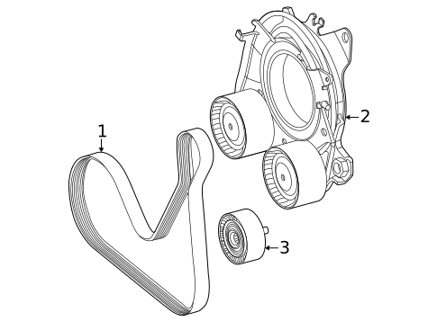 Accessory Drive Belt System Components for 2024 Mercedes-Benz GLC43 AMG #0