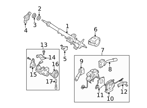 Steering Column Assembly for 2013 Subaru Tribeca #0