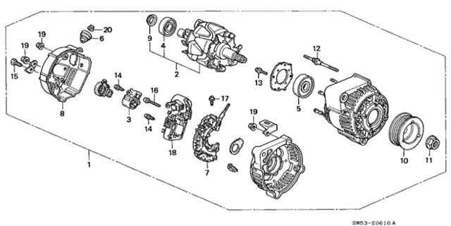 Alternator (Denso) for 1996 Acura TL #0