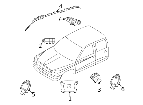 Air Bag Components for 2008 Mitsubishi Raider #0