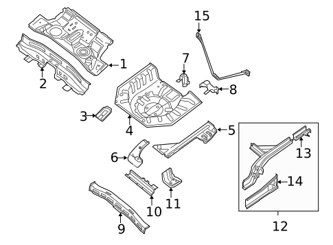 Rear Floor & Rails for 2010 Nissan Sentra #0