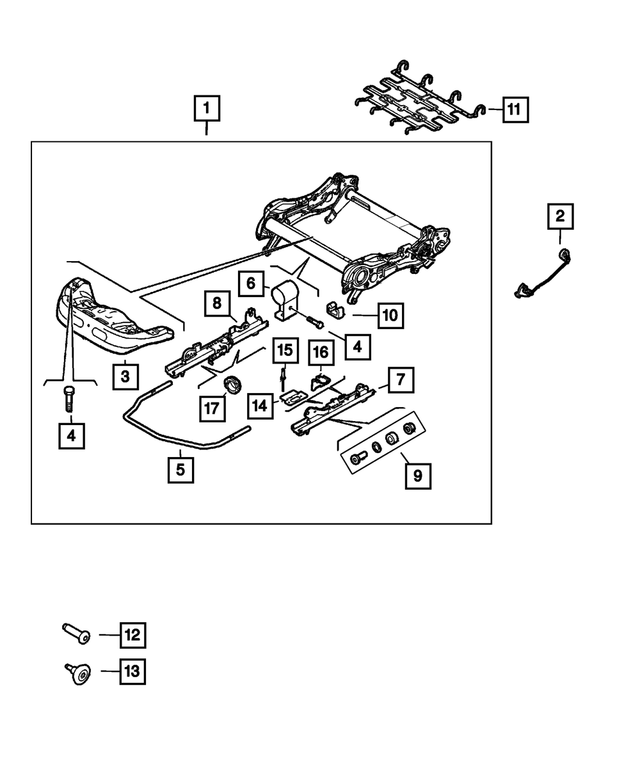 68284385AA - Interior Trim: Front Seat Recliner Lever for Mopar Image