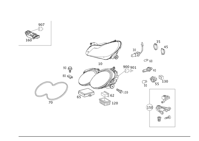 2308206561 - Electrical System: Lighting Unit for Mercedes-Benz: SL500, SL55 AMG, SL550, SL600, SL65 AMG Image image
