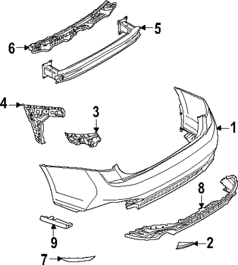 Bumper & Components - Rear for 2022 Volkswagen Jetta #0