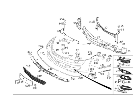 Front Bumper for 1997 Mercedes-Benz S500 #0