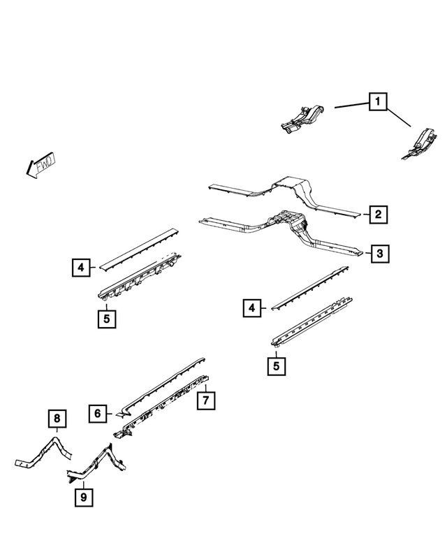 5057767AA - Electrical: Wiring Trough, Left for Mopar Image