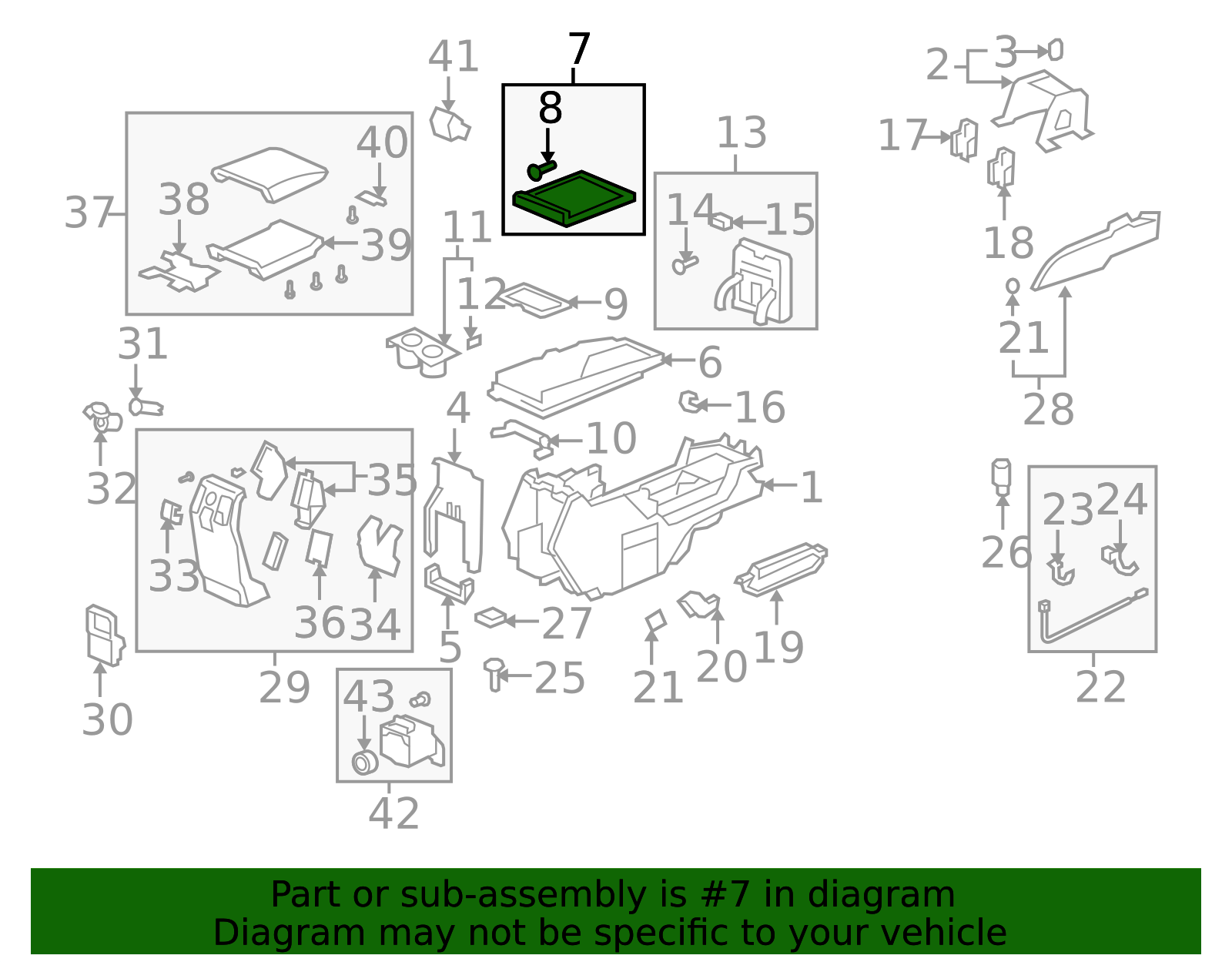 83415-S9V-A01ZA - Lid Assembly Console Box *NH167L* (Graphite