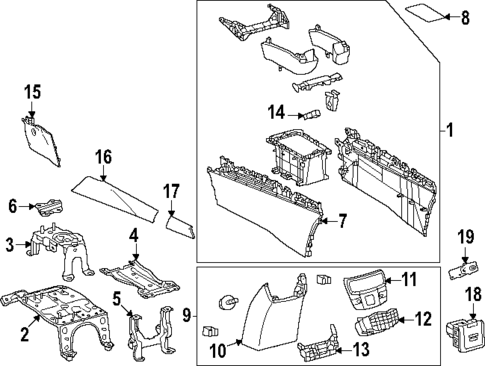 Center Console for 2024 Lexus RX350h #2