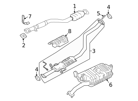 Exhaust Components for 2007 Hyundai Tiburon #1