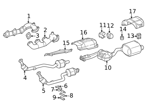 Exhaust Components for 2002 Mercedes-Benz SLK 32 AMG&reg; #0