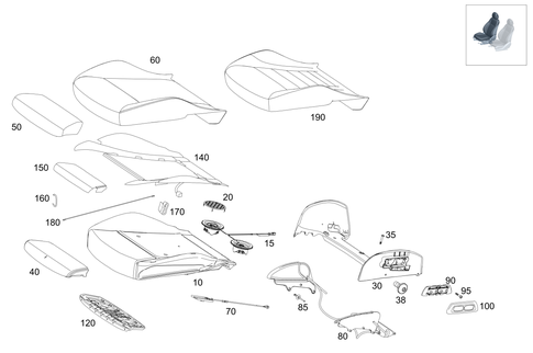 Right Seat for 2020 Mercedes-Benz GLC 63 AMG&reg; S #0