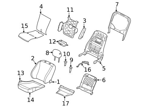 Front Seat Components for 2017 Jaguar XJR #3