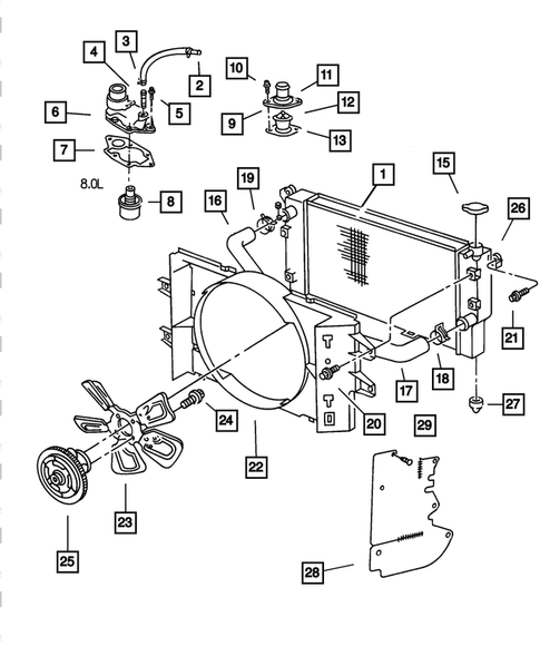 Radiator and Related Parts for 2001 Dodge Ram 2500 #3