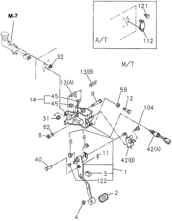 MT Clutch Pedal - Control for 1997 Honda Passport #0