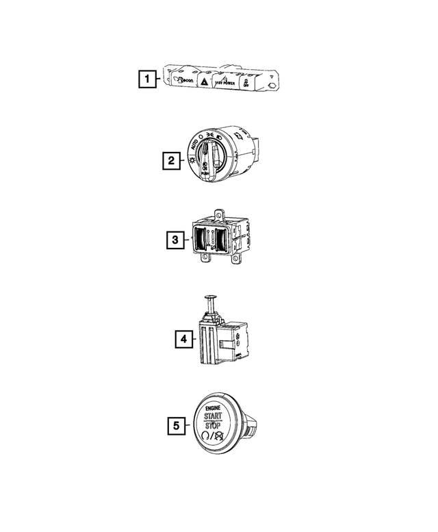 « 68110972AA –  : Panneau D'instruments Commutateur pour Mopar Image »