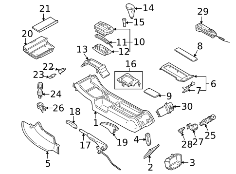 Center Console for 1999 Audi A8 Quattro #0