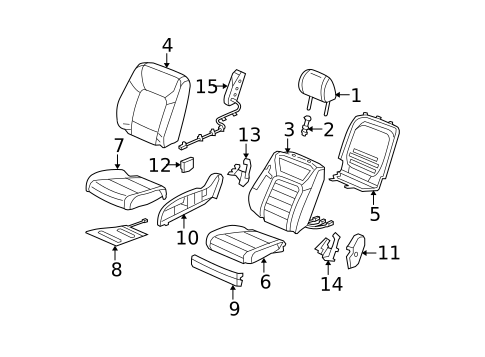 Passenger Seat Components for 2011 Honda Pilot #0