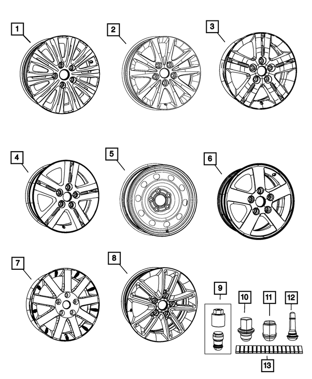 4721954AB - Wheels: Wheel Lock Set for Mopar Image