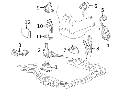 Engine Mounting for 2007 Chevrolet Malibu #0