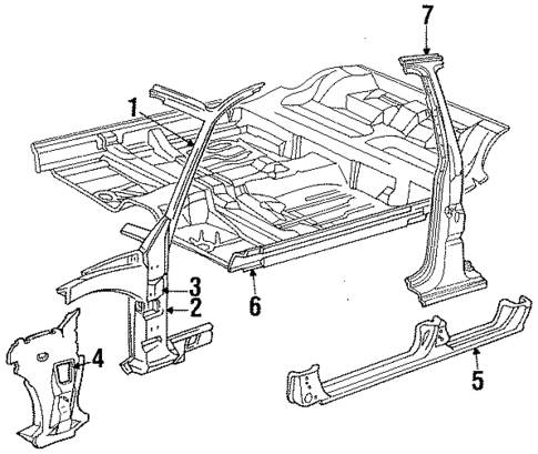 Center Pillar for 1993 Chrysler LeBaron #0