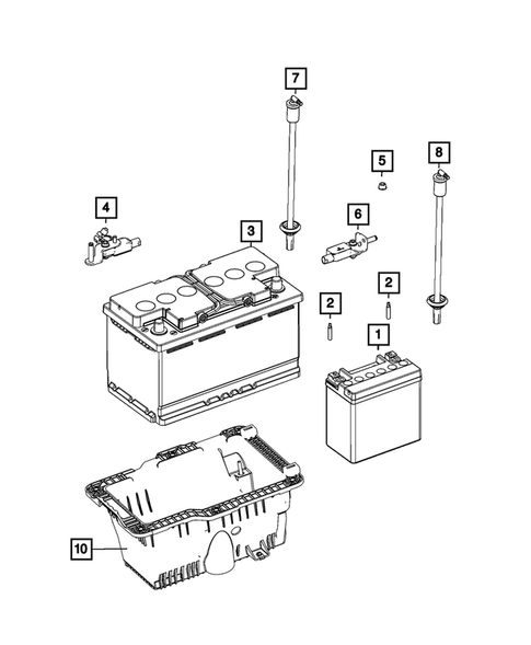 Battery, Battery Tray and Cables for 2022 Jeep Grand Cherokee L #1