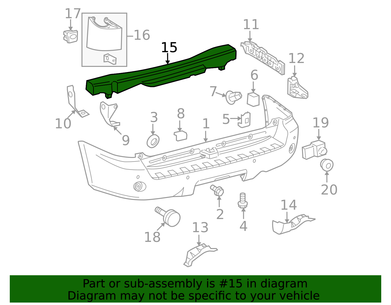 2008-2022 Toyota Sequoia Bumper Impact Absorber 52615-0C010 | Toyota ...