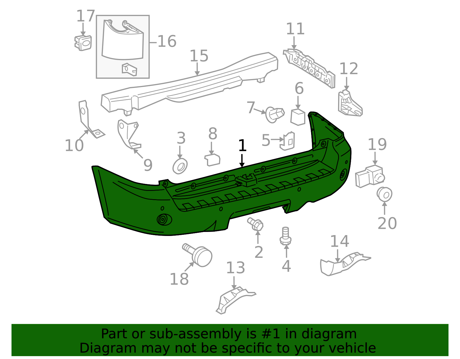 Rear Bumper Cover With Flare – Primed Black – For 2001-2007 Toyota Sequoia – TO1100200 / 521590C902