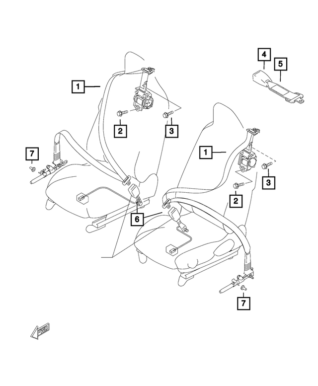 68662952AA - Restraints: Front Outer Seat Belt, Left for Mopar Image