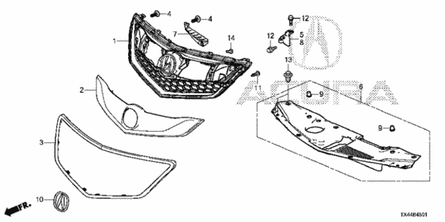 Front Grille (2) for 2017 Acura RDX #0