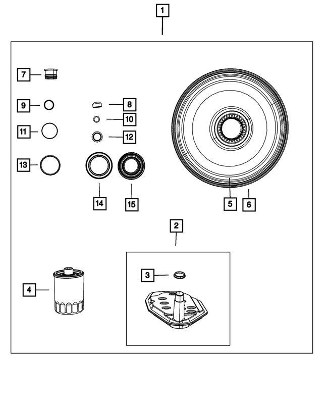 68010041AD - 545RFE; 5-Speed; Automatic Transmission: Transmission Seal Package for Mopar Image
