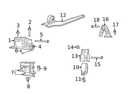 Engine & Trans Mounting for 2012 Dodge Caliber #0