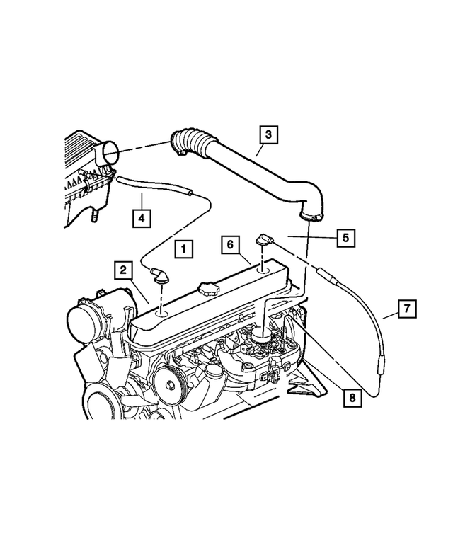 53030615AC - Engine 4.0L Six Cylinder: Crankcase Vent To Air Cleaner Tube for Mopar Image