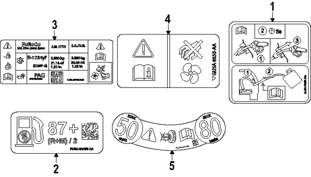 LU5Z19A354A - : Spare Tire Label for Ford: Ranger Image