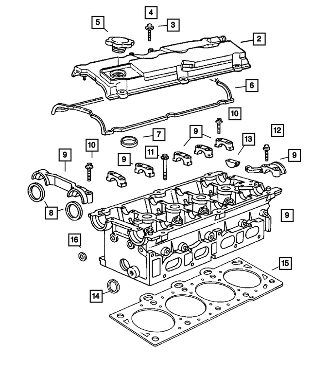 53010493AD - Engine 2.4L Four Cylinder: Cylinder Head Cover for Jeep: Liberty, Wrangler Image