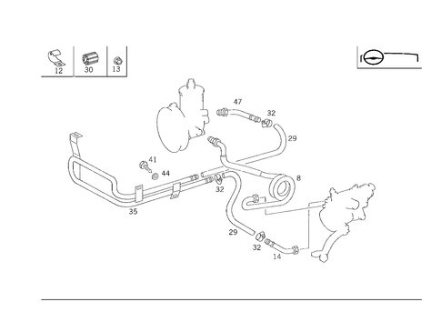Steering Gear, Range of Lines for 1992 Mercedes-Benz 300 CE #0