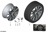 36116796259 - Wheels: Gloss-Turned Light Alloy Rim for BMW: 320i, 320iX, 328d, 328dX, 328i, 328iX, 335i, 335iX, 428i, 428iX, 430i, 430iX, 435i, 435iX, 440i, 440iX, Hybrid 3 Image image
