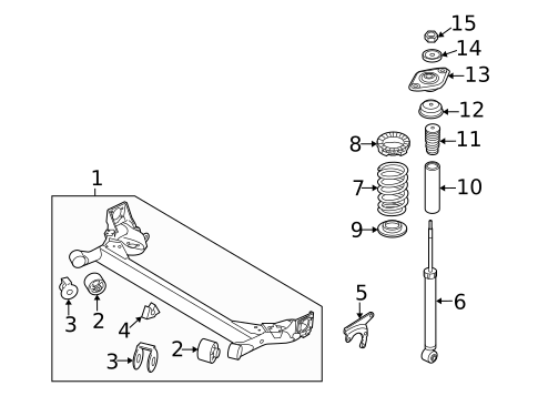 Rear Suspension for 2007 Kia Rio5 #0