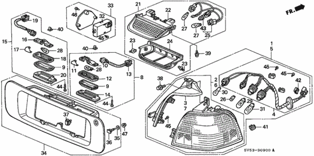 Taillight for 1995 Honda Accord #0