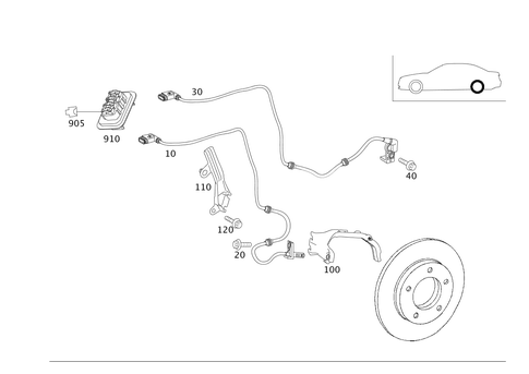 Rear Axle Wiring for 2009 Mercedes-Benz S 550 #0