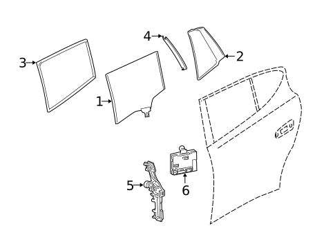 Glass - Rear Door for 2021 Porsche Panamera #1